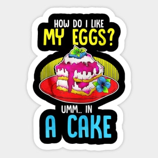 Cake Lover Funny Gift Sticker